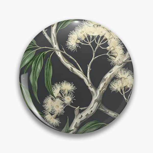 Item preview, White Flowering Gum Dark Botanical Pattern designed and sold by Studio BC.