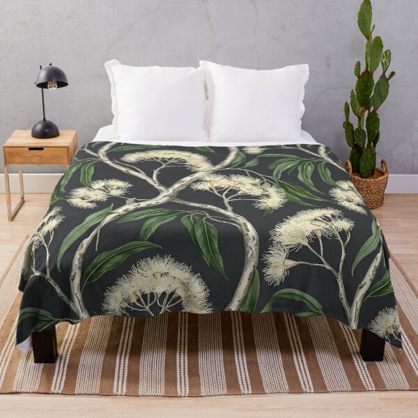 Item preview, White Flowering Gum Dark Botanical Pattern designed and sold by Studio BC.