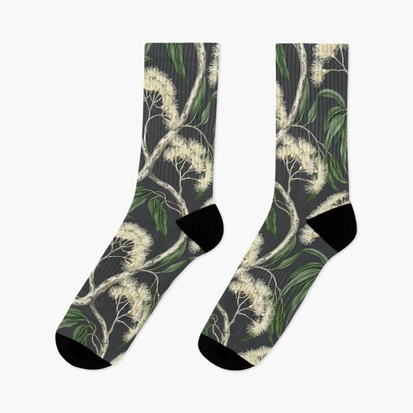 Item preview, White Flowering Gum Dark Botanical Pattern designed and sold by Studio BC.