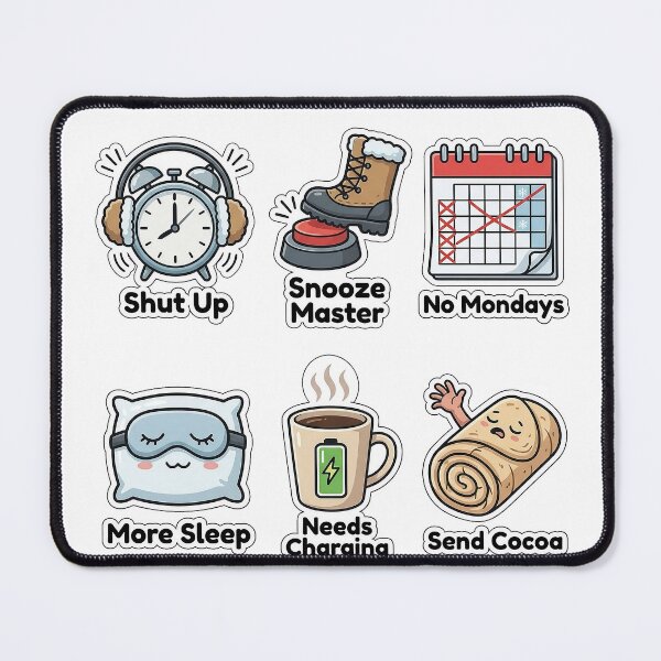 Item preview, Sarcastic Winter Alarm Clock Struggle Sticker Pack - Morning Puns designed and sold by SimpleP.