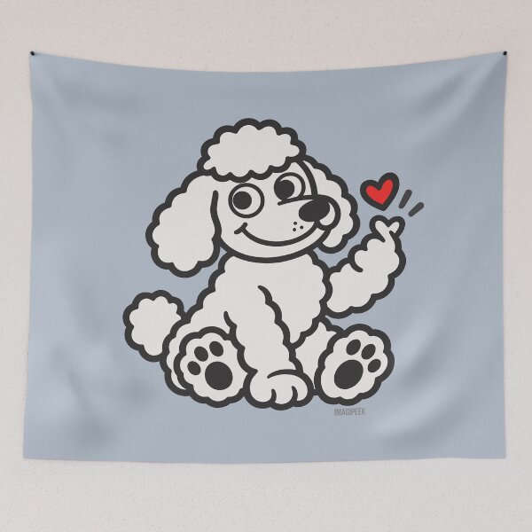 Item preview, Pop Mascot Graphic - Poodle Finger Heart designed and sold by IMAGIPEEK.