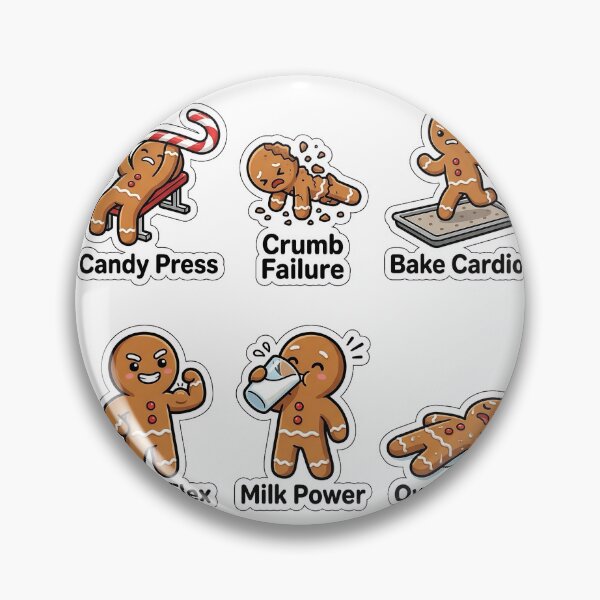 Item preview, Funny Gingerbread Gym Workout Fails Sticker Pack - Cookie Fitness Puns designed and sold by SimpleP.