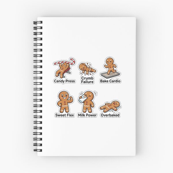 Item preview, Funny Gingerbread Gym Workout Fails Sticker Pack - Cookie Fitness Puns designed and sold by SimpleP.