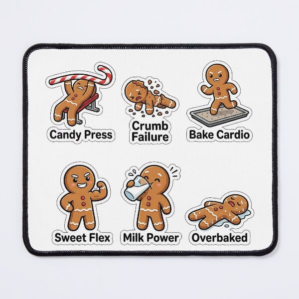 Item preview, Funny Gingerbread Gym Workout Fails Sticker Pack - Cookie Fitness Puns designed and sold by SimpleP.