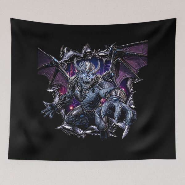 Item preview, Cybernetic Gargoyle King 3D Torn Metal Graphic designed and sold by LazyDayzCo.