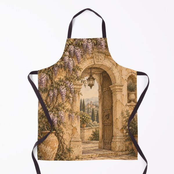 Item preview, Vintage Wisteria Stone Arch Oil Painting Tuscany designed and sold by Jozefin's Studio.
