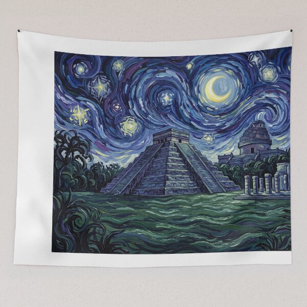 Item preview, Chichen Itza Starry Night Historical Landscape designed and sold by Bad-Decisions-Designs.