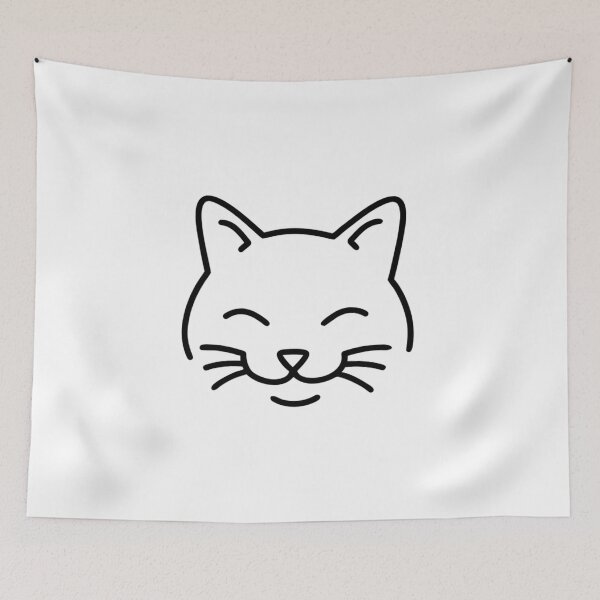Item preview, Minimal Cat Outline Cute Feline Face designed and sold by Ikochane.