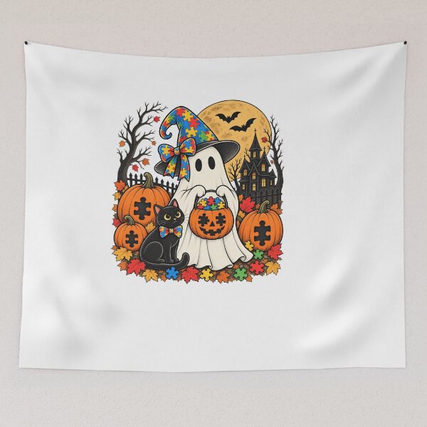 Item preview, Autism Halloween Spooky Autism Awareness Ghost designed and sold by LASTIQUE-dd.