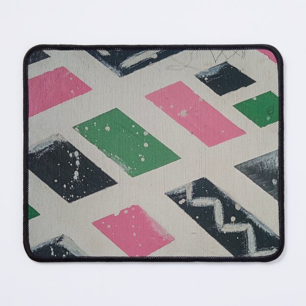 Item preview, Geometric Ethnic Pattern - Pink, Green & Black Abstract Art designed and sold by Wolagno.