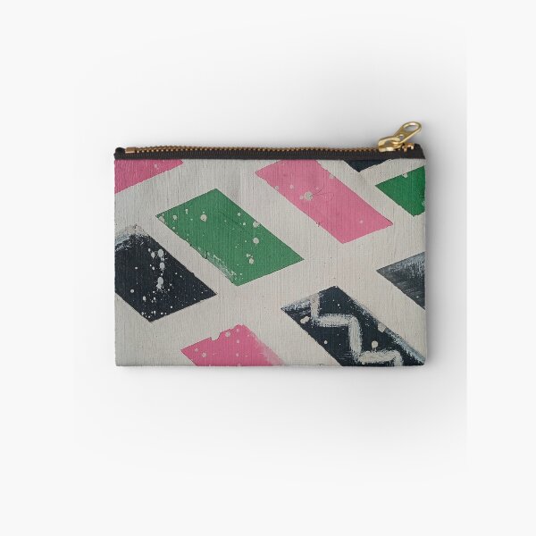 Item preview, Geometric Ethnic Pattern - Pink, Green & Black Abstract Art designed and sold by Wolagno.