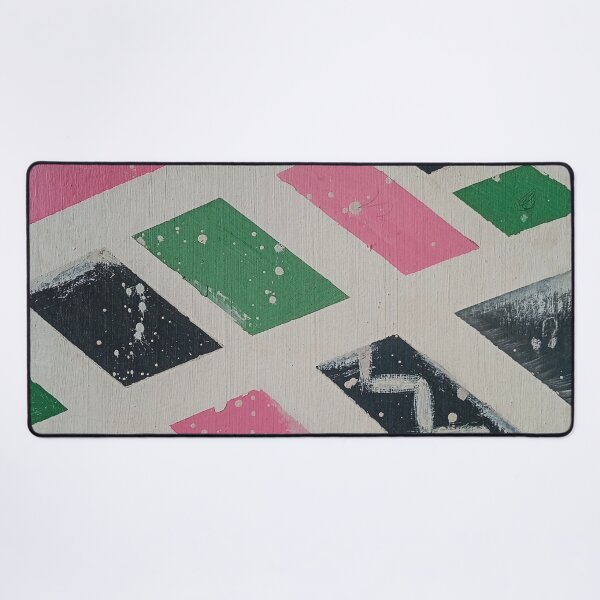 Item preview, Geometric Ethnic Pattern - Pink, Green & Black Abstract Art designed and sold by Wolagno.