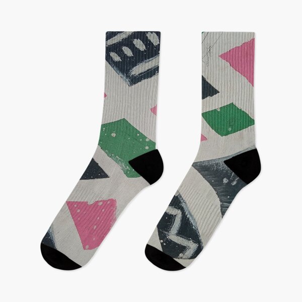 Item preview, Geometric Ethnic Pattern - Pink, Green & Black Abstract Art designed and sold by Wolagno.