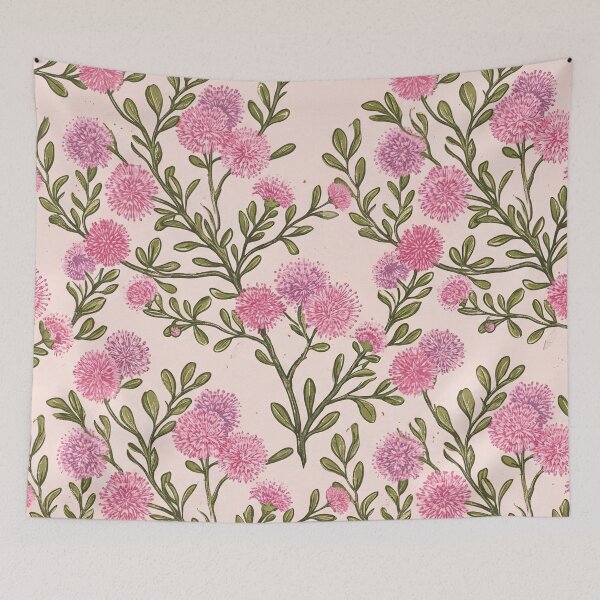 Item preview, Pink Bush Pom-Pom Wildflower Repeating Pattern designed and sold by Studio BC.