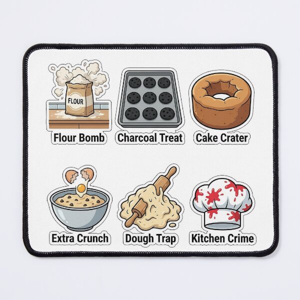 Item preview, Relatable Holiday Baking Disasters Sticker Pack - Kitchen Fail Puns designed and sold by SimpleP.