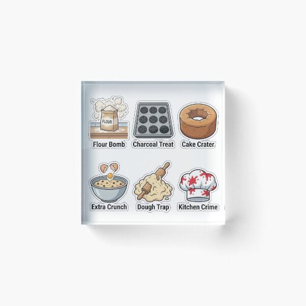 Item preview, Relatable Holiday Baking Disasters Sticker Pack - Kitchen Fail Puns designed and sold by SimpleP.