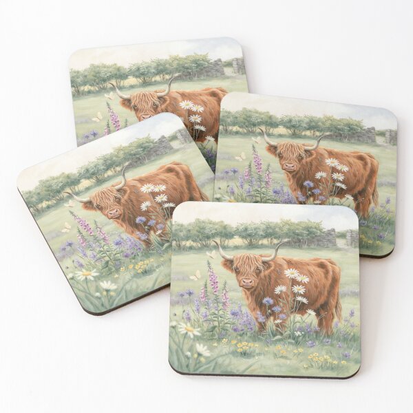 Item preview, Floral Highland Cow Wildflower Meadow designed and sold by Tamas Das.