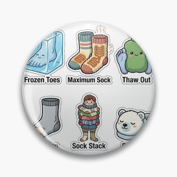 Item preview, Sarcastic Cold Feet Fuzzy Socks Sticker Pack - Winter Apparel Puns designed and sold by SimpleP.