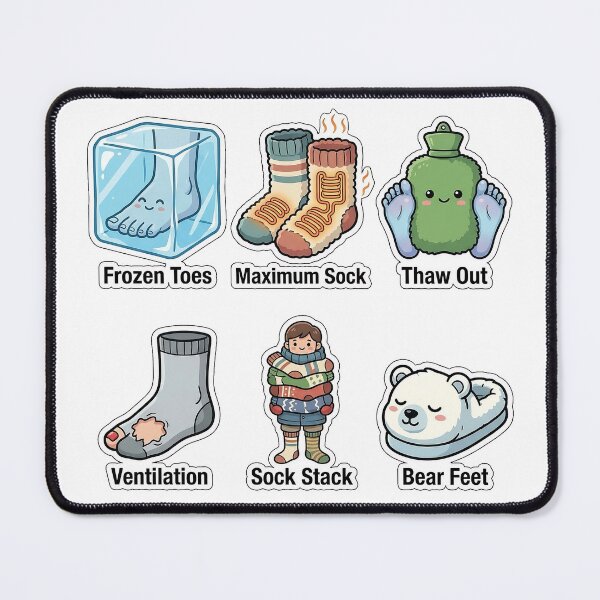 Item preview, Sarcastic Cold Feet Fuzzy Socks Sticker Pack - Winter Apparel Puns designed and sold by SimpleP.