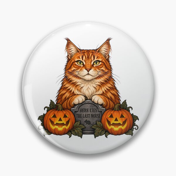 Item preview, Maine Coon Pumpkin Tombstone Halloween designed and sold by Old's Cool Cat Studio.