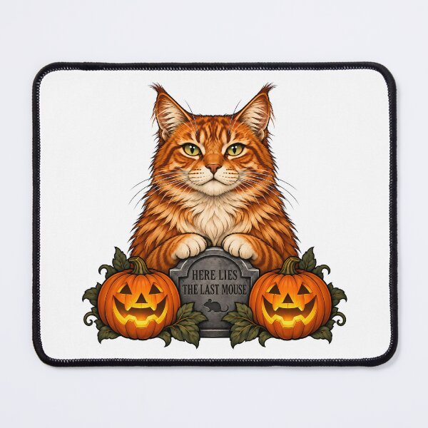 Item preview, Maine Coon Pumpkin Tombstone Halloween designed and sold by Old's Cool Cat Studio.