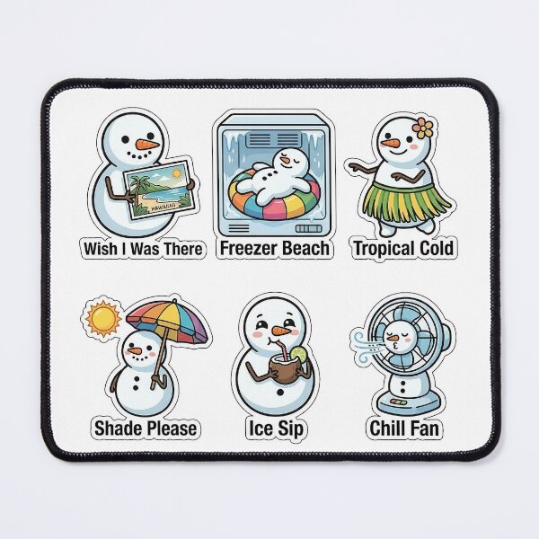 Item preview, Grumpy Snowman Summer Dreams Sticker Pack - Tropical Winter Puns designed and sold by SimpleP.