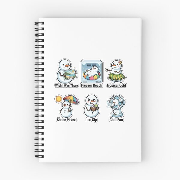 Item preview, Grumpy Snowman Summer Dreams Sticker Pack - Tropical Winter Puns designed and sold by SimpleP.