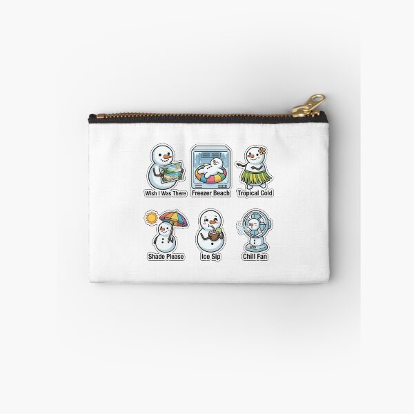 Item preview, Grumpy Snowman Summer Dreams Sticker Pack - Tropical Winter Puns designed and sold by SimpleP.