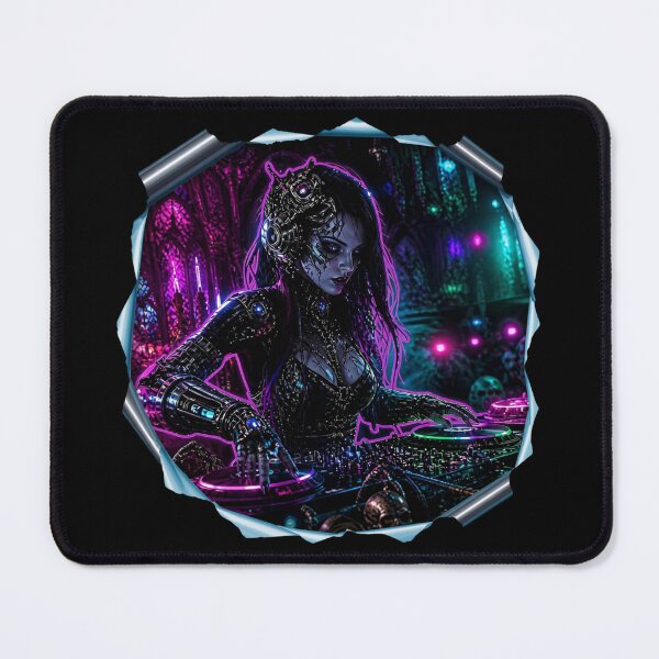 Item preview, Gothic Cybernetic Steampunk DJ Neon Techno Graphic designed and sold by LazyDayzCo.