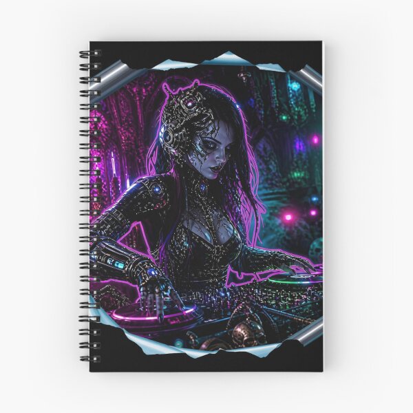 Item preview, Gothic Cybernetic Steampunk DJ Neon Techno Graphic designed and sold by LazyDayzCo.