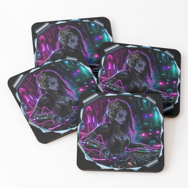 Item preview, Gothic Cybernetic Steampunk DJ Neon Techno Graphic designed and sold by LazyDayzCo.