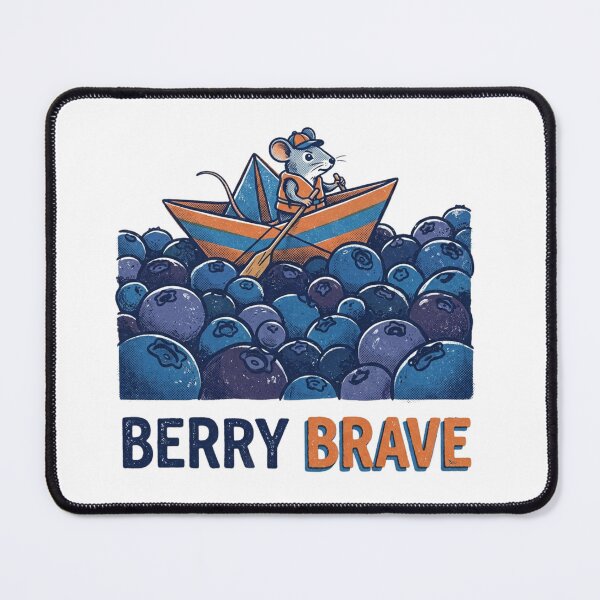 Item preview, Berry Brave Mouse Paper Boat Blueberry Sea Funny Retroberry brave designed and sold by Sanan Israyilli.
