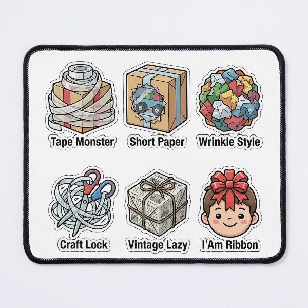 Item preview, Relatable Holiday Gift Wrapping Fails Sticker Pack - Craft Fail Puns designed and sold by SimpleP.