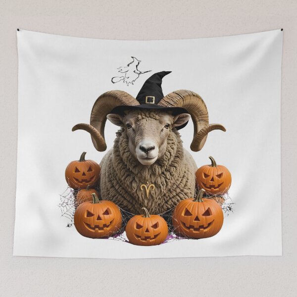 Item preview, Cute Halloween Aries Ram designed and sold by Zodiac Celestial Art.