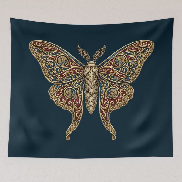 Item preview, Steampunk Moth Mechanical Brass Gears Filigree Butterfly Art designed and sold by K Design Store.