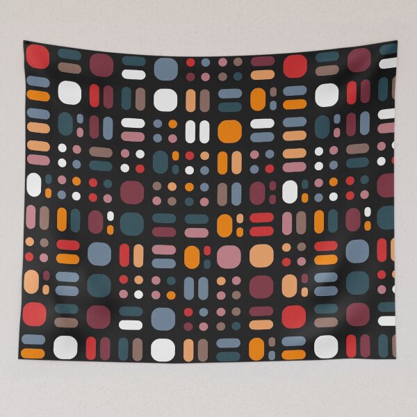Item preview, Retro Grid Blobs Mid Century Modern Geometric Pattern Artwork designed and sold by KungPowUnicorn.