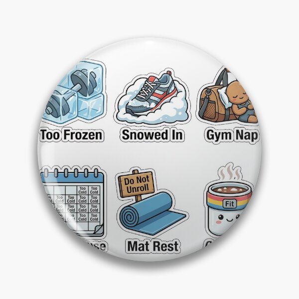 Item preview, Sarcastic Winter Workout Excuses Sticker Pack - Lazy Gym Puns designed and sold by SimpleP.