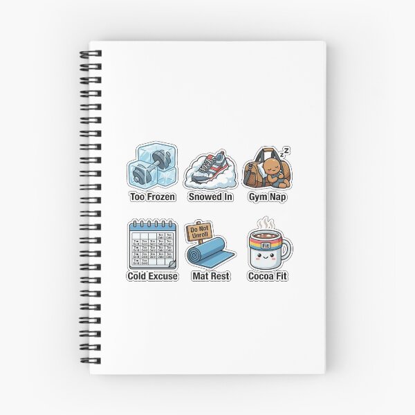 Item preview, Sarcastic Winter Workout Excuses Sticker Pack - Lazy Gym Puns designed and sold by SimpleP.