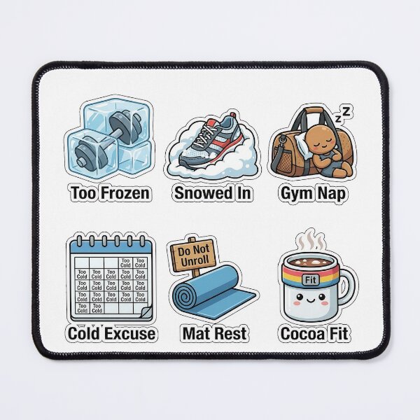 Item preview, Sarcastic Winter Workout Excuses Sticker Pack - Lazy Gym Puns designed and sold by SimpleP.