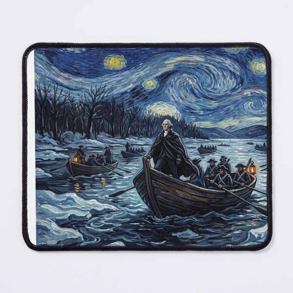 Item preview, Washington Crossing the Delaware Starry Night Landscape designed and sold by Bad-Decisions-Designs.