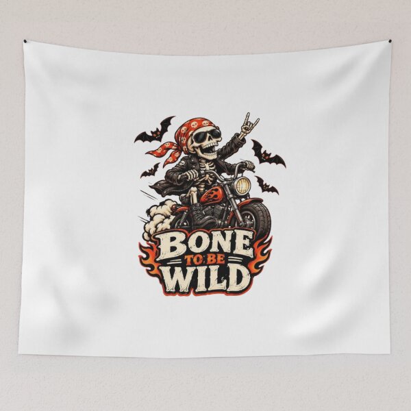Item preview, Bone to Be Wild Halloween Graphic, Skeleton Motorcycle PNG, Funny Biker Halloween Clipart designed and sold by Pixanova.