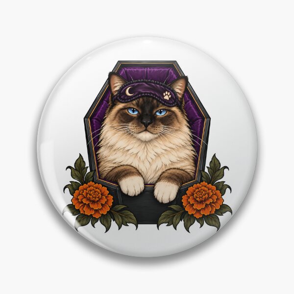 Item preview, Ragdoll Cat Coffin Sleep Mask Halloween designed and sold by Old's Cool Cat Studio.