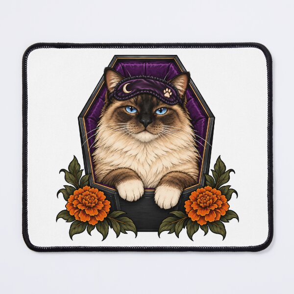 Item preview, Ragdoll Cat Coffin Sleep Mask Halloween designed and sold by Old's Cool Cat Studio.