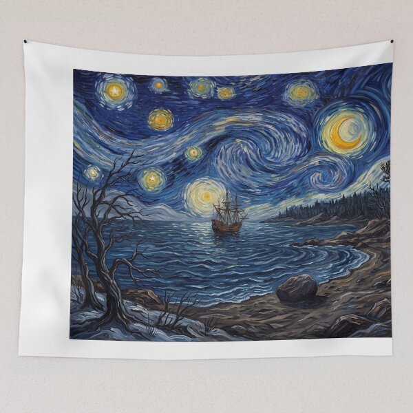 Item preview, Plymouth Rock Mayflower Starry Night Landscape designed and sold by Bad-Decisions-Designs.