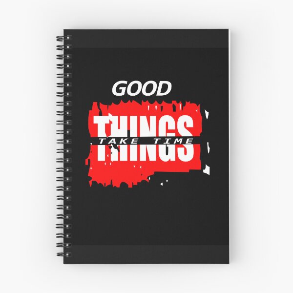 Item preview, Good Things Take Time Red Brush Grunge Typography T-Shirt Design designed and sold by Carftora786.