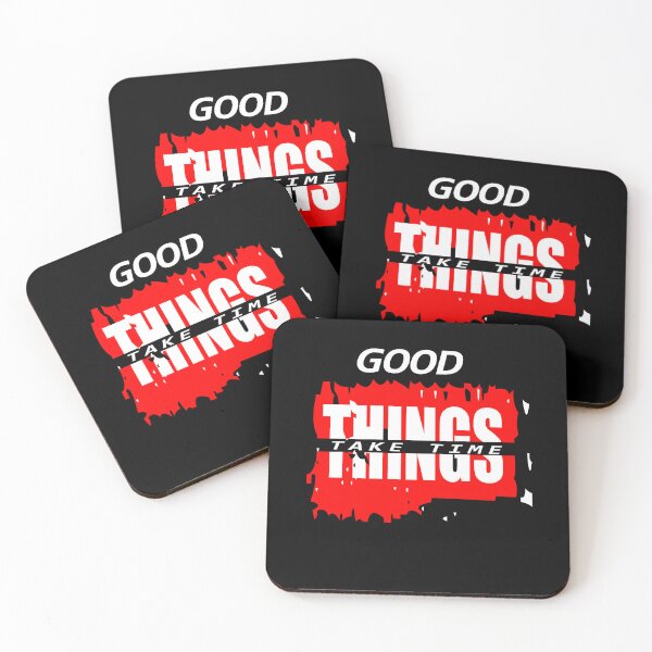 Item preview, Good Things Take Time Red Brush Grunge Typography T-Shirt Design designed and sold by Carftora786.