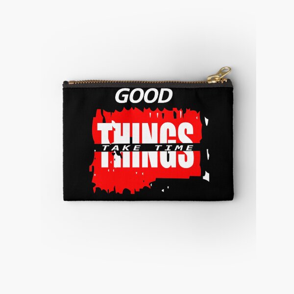 Item preview, Good Things Take Time Red Brush Grunge Typography T-Shirt Design designed and sold by Carftora786.