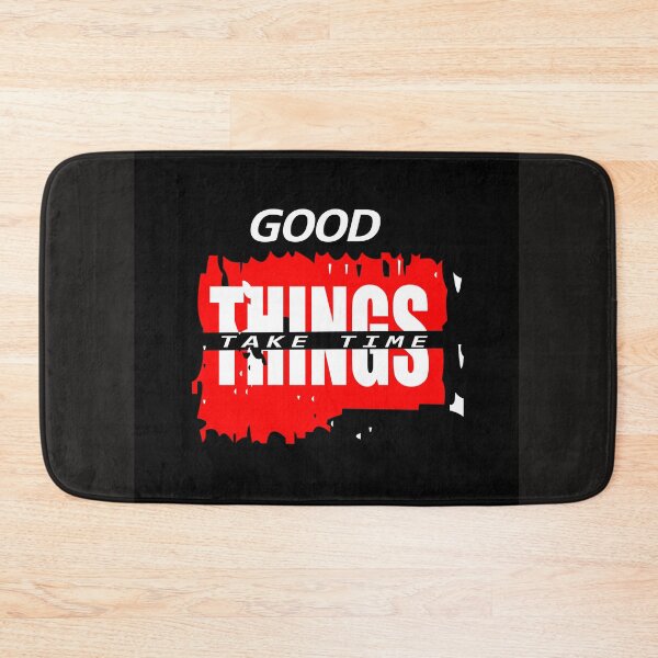 Item preview, Good Things Take Time Red Brush Grunge Typography T-Shirt Design designed and sold by Carftora786.