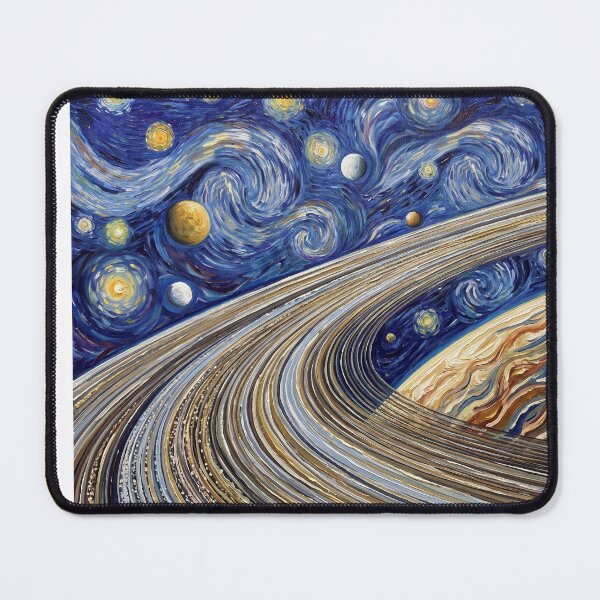 Item preview, Planet Saturn Rings Starry Night Landscape designed and sold by Bad-Decisions-Designs.