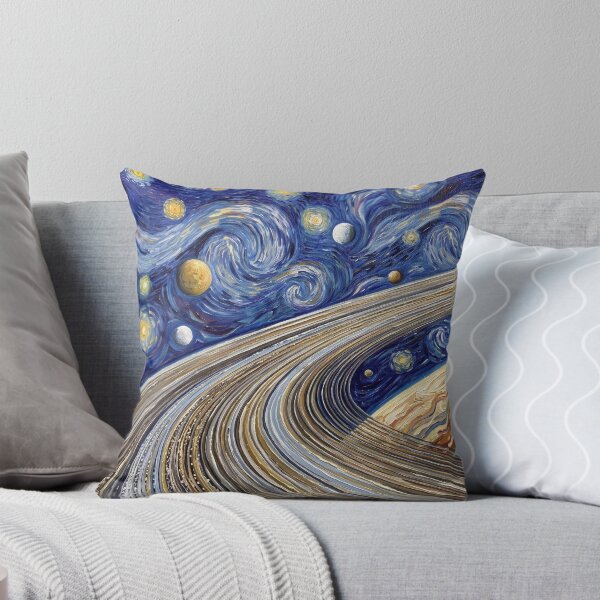 Item preview, Planet Saturn Rings Starry Night Landscape designed and sold by Bad-Decisions-Designs.